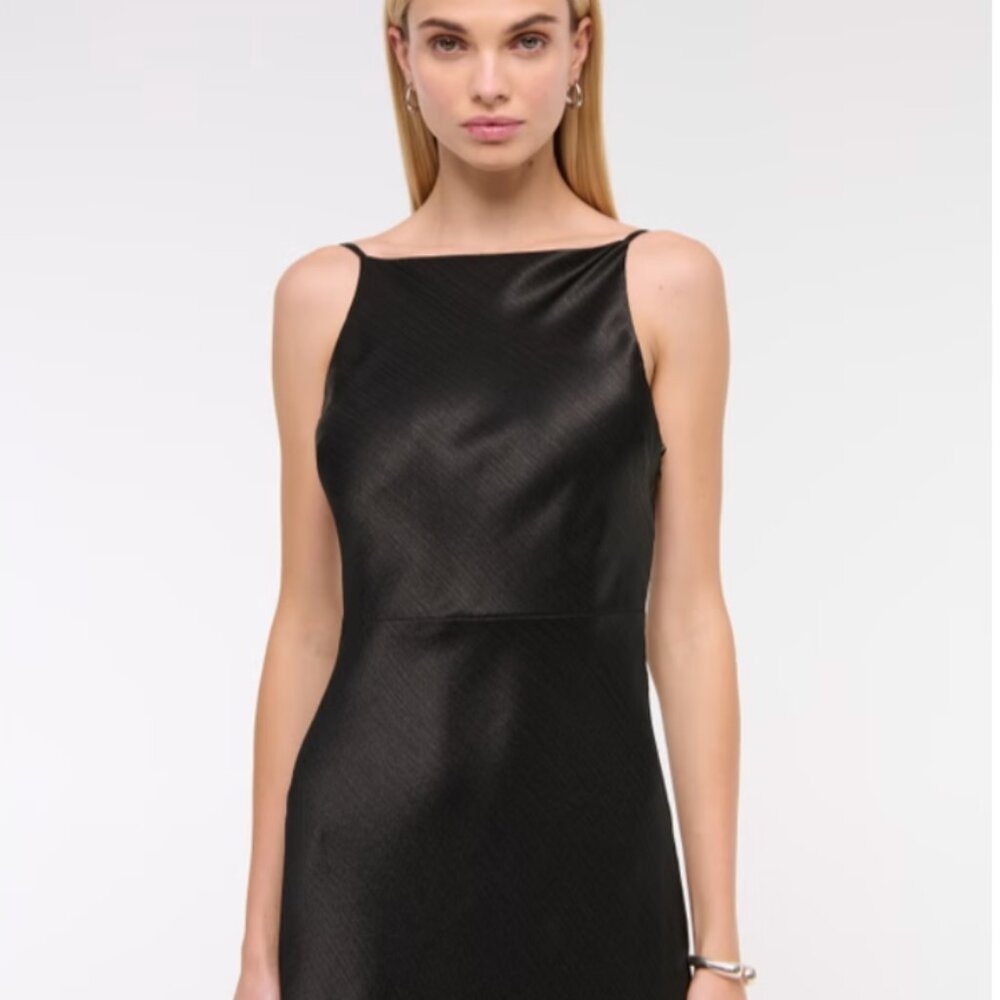 NWT Black Satin Dress